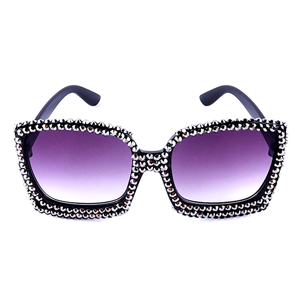 Bling Studded Cat Eye Square Sunglasses